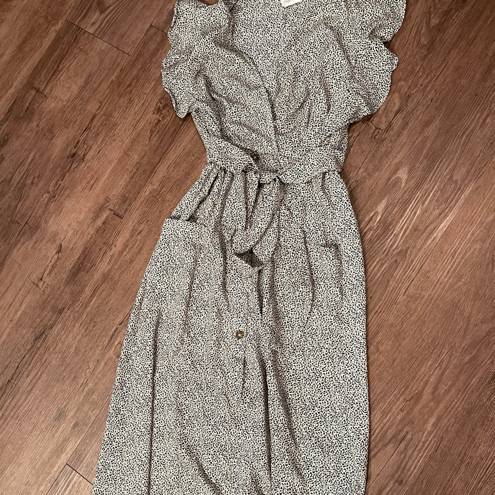 Black and white spotted dress